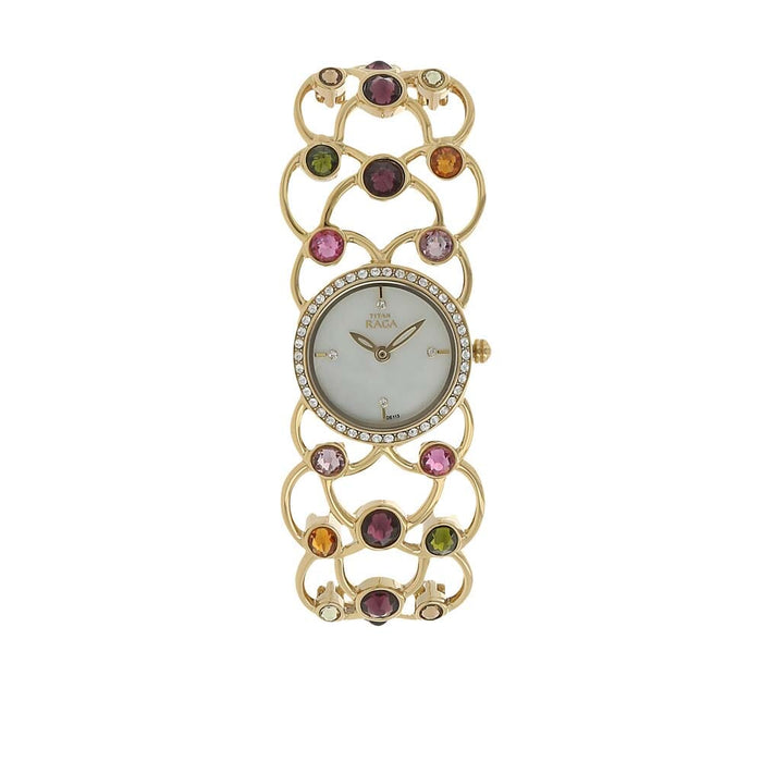 Titan Mother of Pearl Dial Stainless Steel Strap Watch 95006YM01