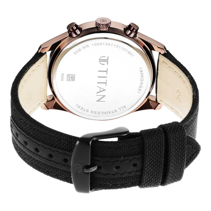 Titan Neo Splash Black Dial Fabric Strap Watch 1805QP01