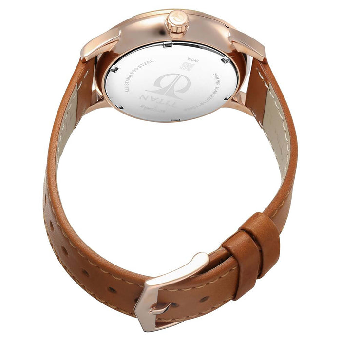 Titan On Trend Black  Dial Leather Strap Watch 90100WL02