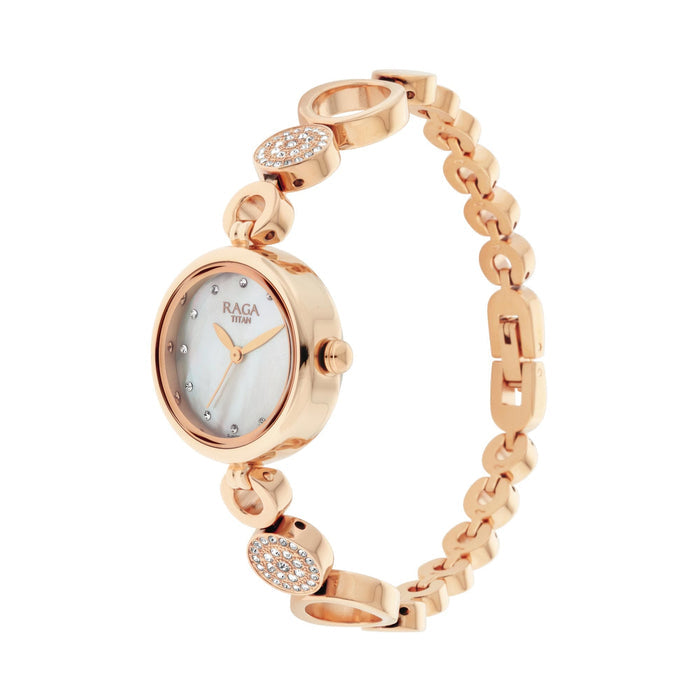 Titan Raga Mother of Pearl Dial Studded Watch 311WM05