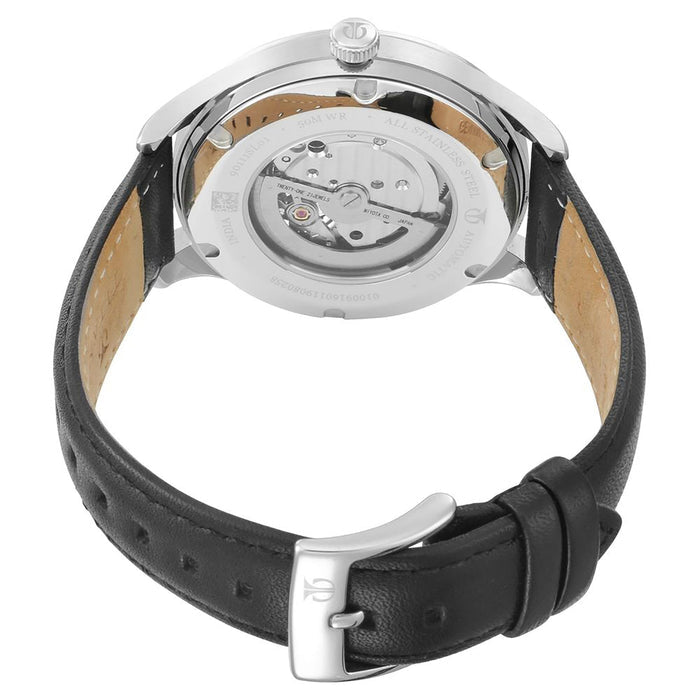 Titan Silver Dial Automatic Watch with Leather Strap 90111SL01