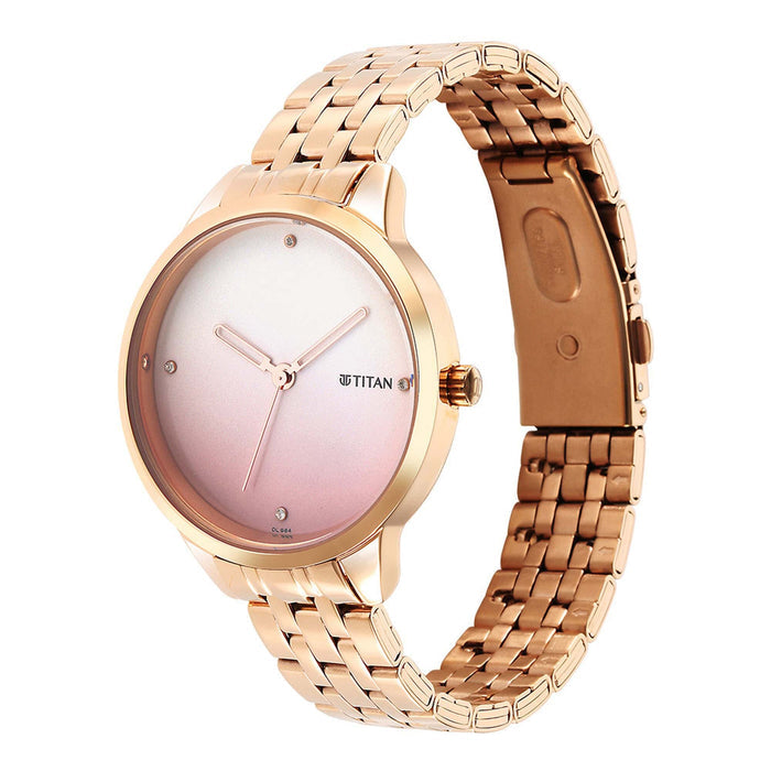 Titan Women's Pastel Dreams Purple Dial Metal Strap Watch