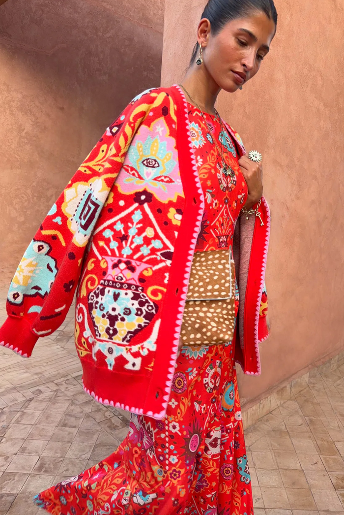 Tomato Tapestry Martha Cardigan