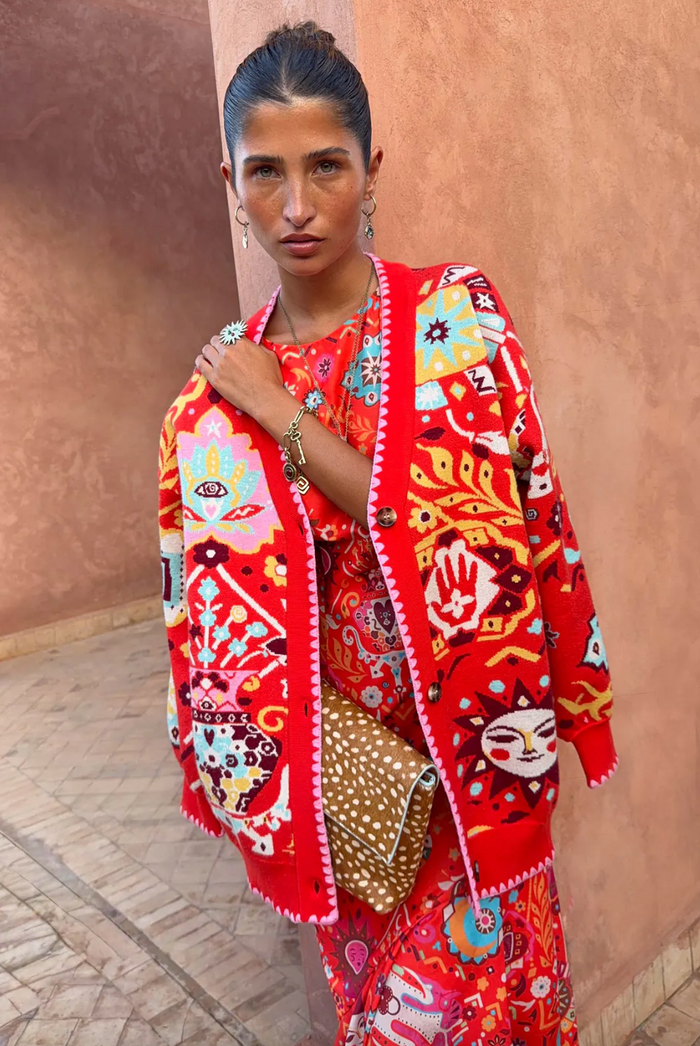 Tomato Tapestry Martha Cardigan