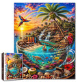 Tropical Island Paradise in Glass Cup Jigsaw Puzzle