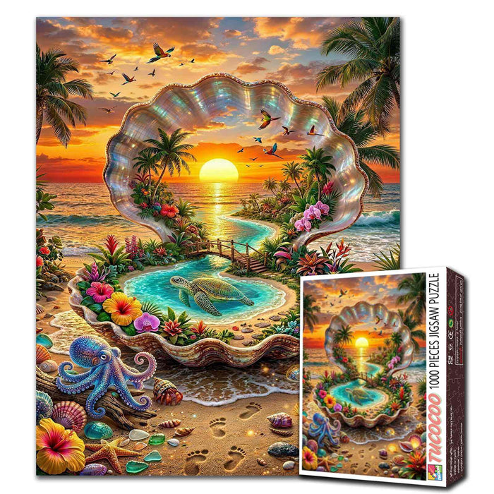 Tropical Shell Lagoon Fantasy Jigsaw Puzzle