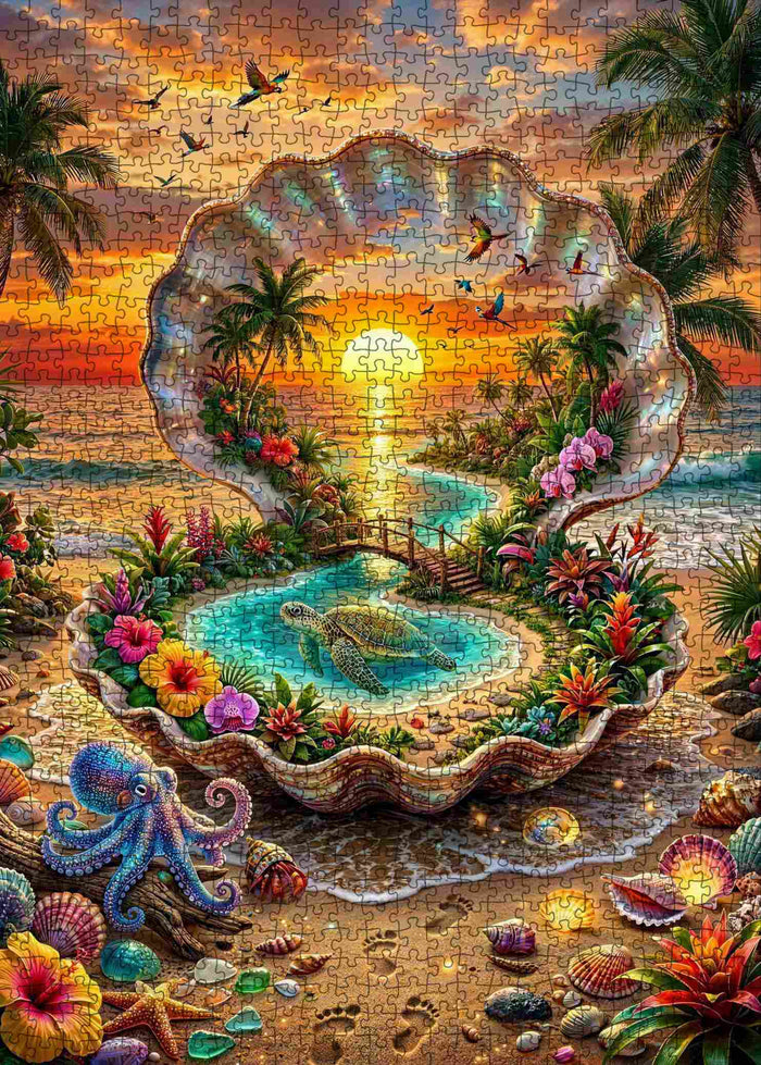 Tropical Shell Lagoon Fantasy Jigsaw Puzzle