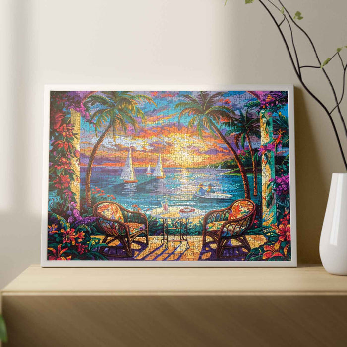 Tropical Sunset Retreat Jigsaw Puzzle