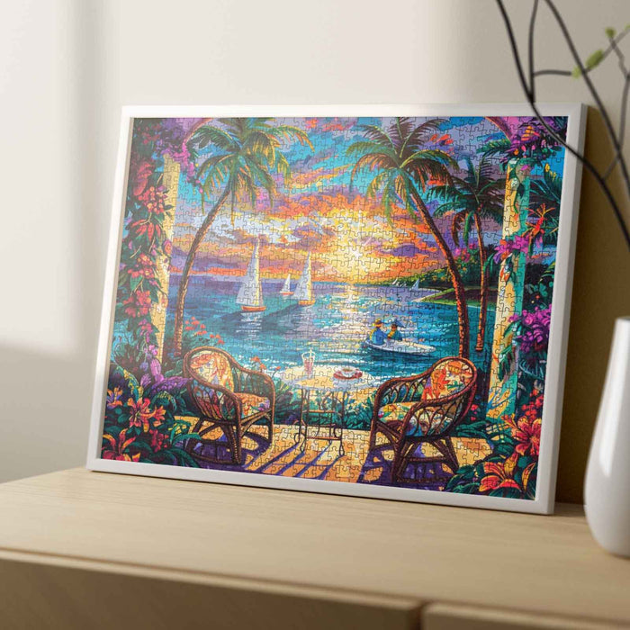 Tropical Sunset Retreat Jigsaw Puzzle