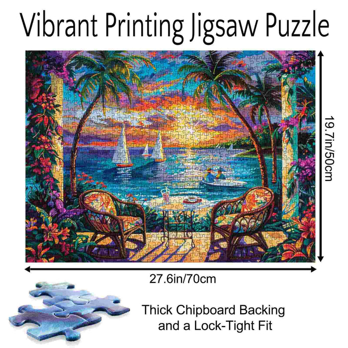 Tropical Sunset Retreat Jigsaw Puzzle