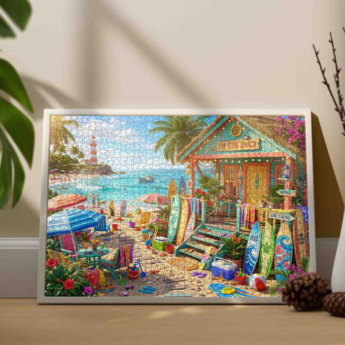 Tropical Surf Shack Beach Paradise Jigsaw Puzzle