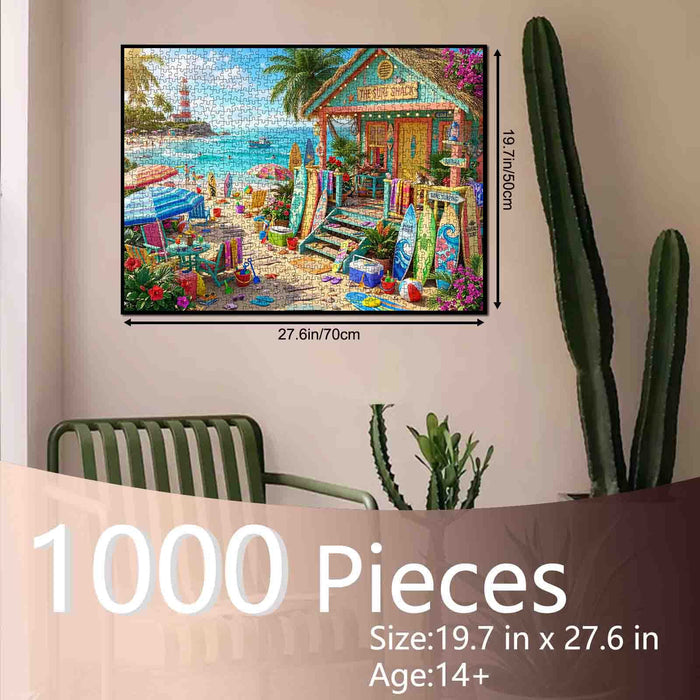 Tropical Surf Shack Beach Paradise Jigsaw Puzzle