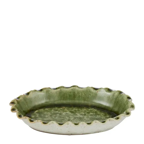 Uma Ceramic Oval Dish - Olive
