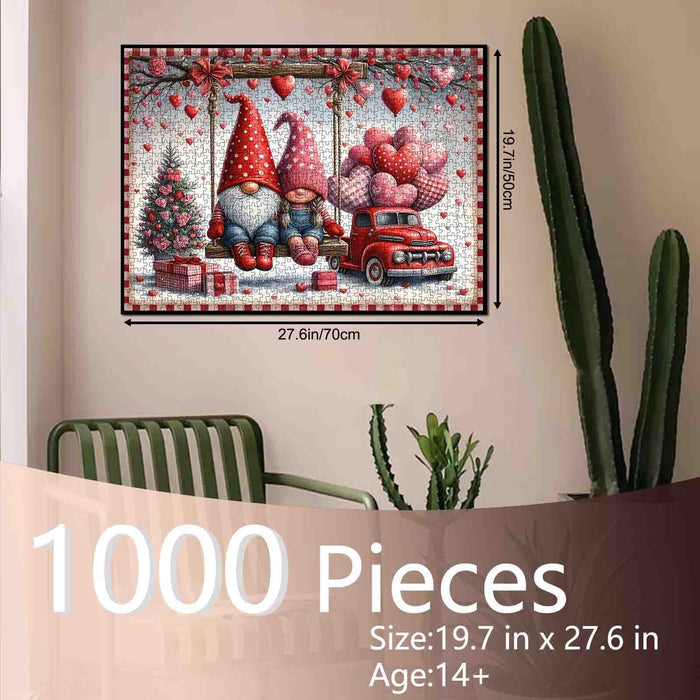 Valentine Gnome Love Swing Jigsaw Puzzle