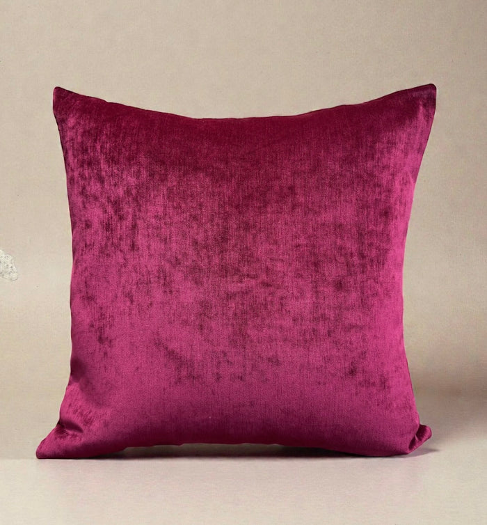 Velvet pillow cover Magenta handmade in Thailand