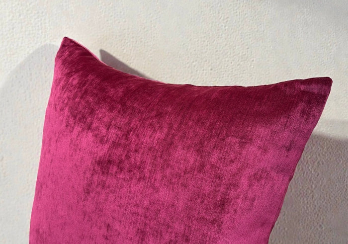 Velvet pillow cover Magenta handmade in Thailand