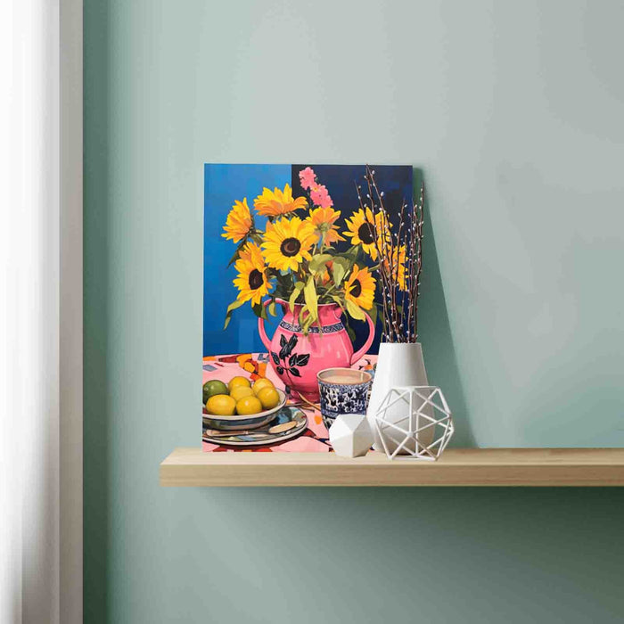 Vibrant Sunflowers Teacup Paint by Numbers