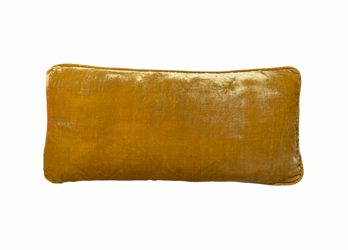 Vietnamese gold silk velvet pillow 12"x24"