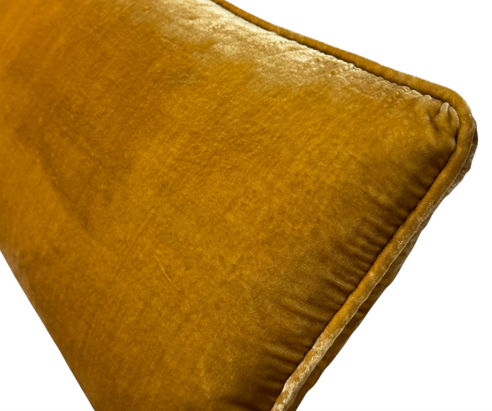 Vietnamese gold silk velvet pillow 12"x24"