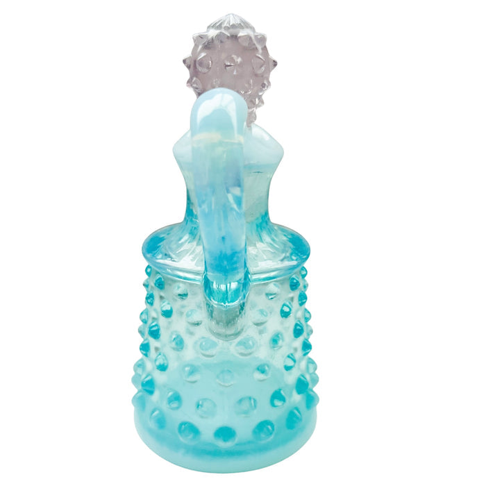 Vintage Fenton Art Glass Blue Opalescent Hobnail Cruet Bottle w/Stopper