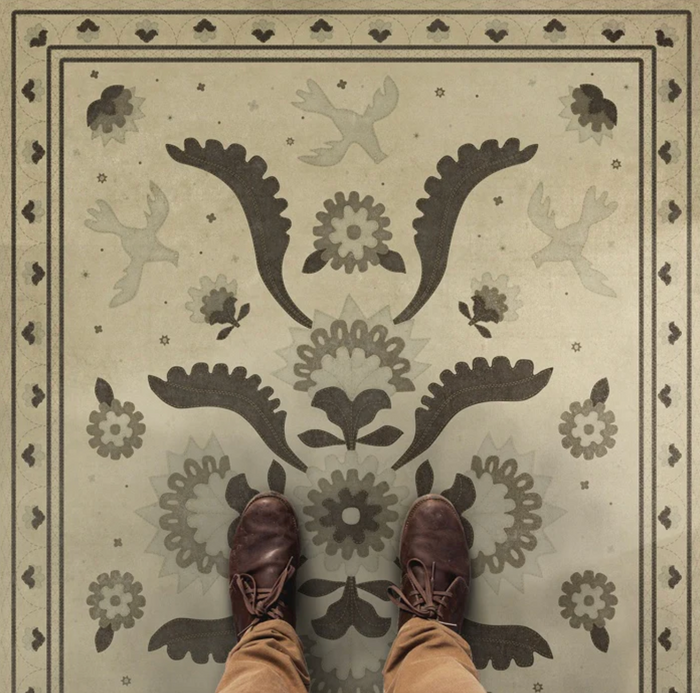 Vinyl Floorcloth Mat With Joy We Strung by Spicher & Company