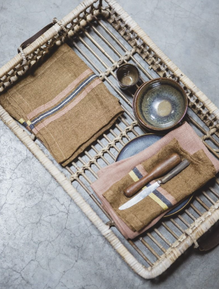 Virginia Stripe linen napkins by Libeco