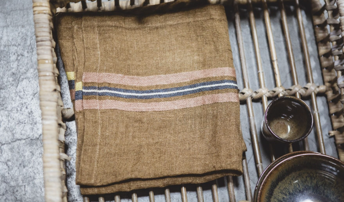 Virginia Stripe linen napkins by Libeco