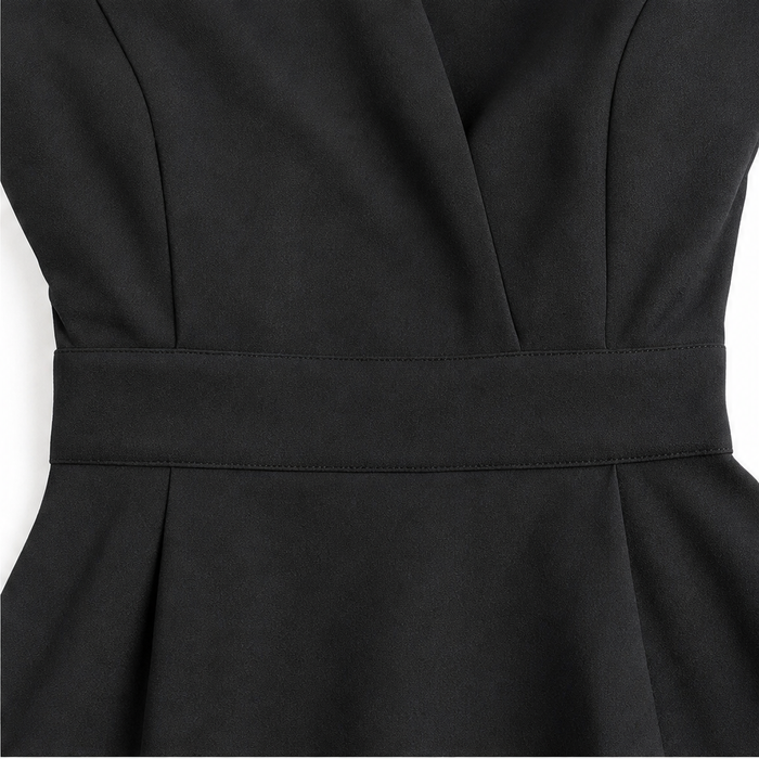 Vivelyn – Wrap V-Neck Contoured Waist Midi Dress