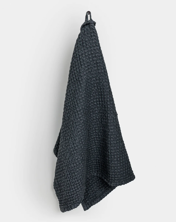 Waffle Kitchen Towel, Dark Gray