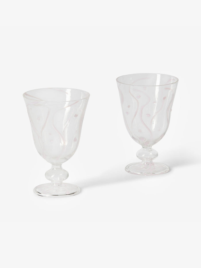 Waves Pink Goblet Set