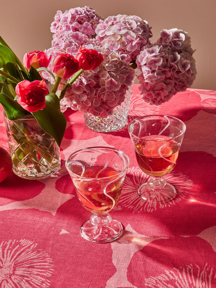 Waves Pink Goblet Set