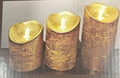 Wax pillar candles in Rose Gold