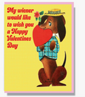 Weiner Dog Valentines Card