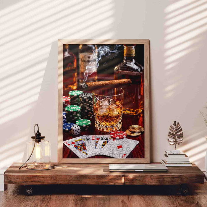 Whiskey Night Poker Table Jigsaw Puzzle