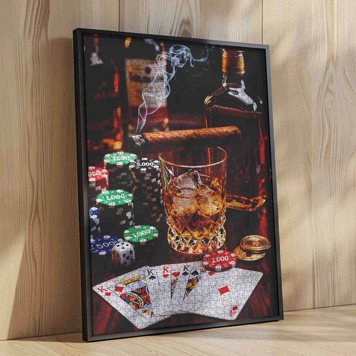 Whiskey Night Poker Table Jigsaw Puzzle
