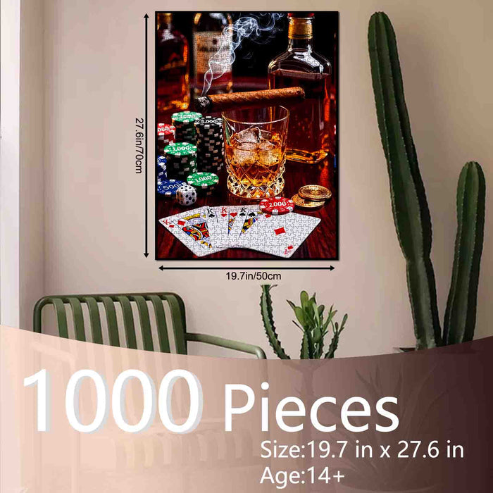 Whiskey Night Poker Table Jigsaw Puzzle