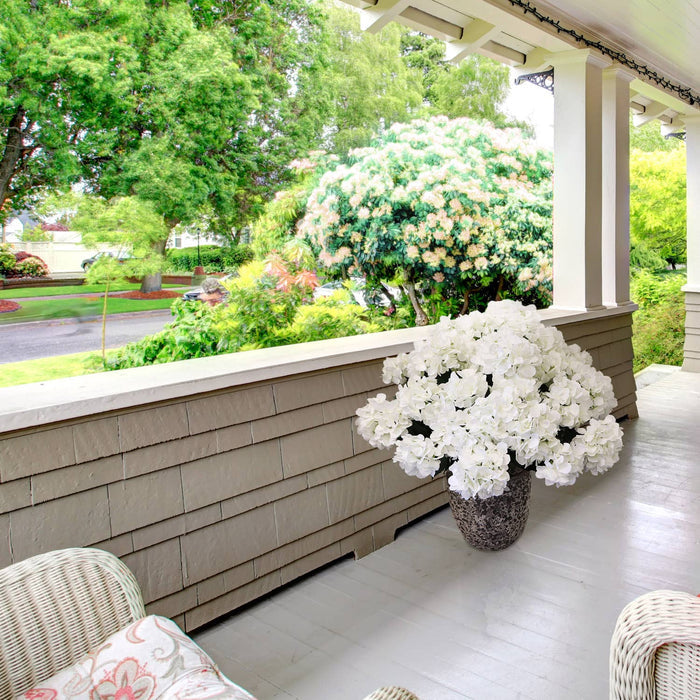 White Artificial Hydrangea Bouquet 20" Set Of 7 Stems