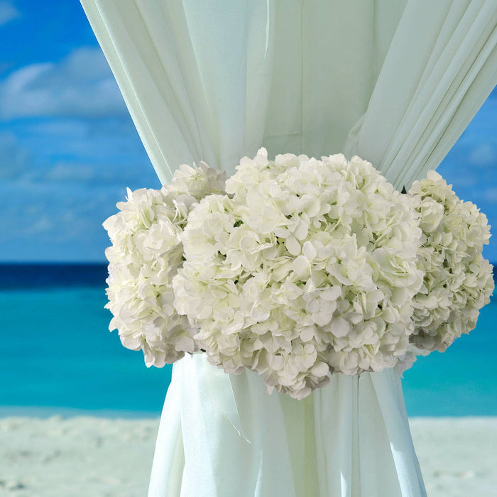 White Artificial Hydrangea Bouquet 20" Set Of 7 Stems