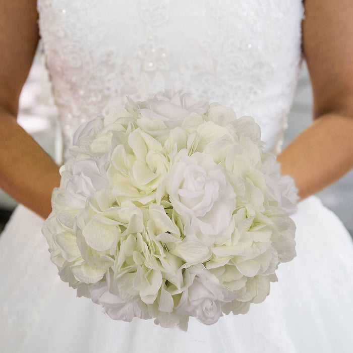 White Artificial Hydrangea Bouquet 20" Set Of 7 Stems
