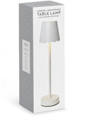 White LED Portable Cordless Table Lamp with Scalloped Edge Shade in Gift Box