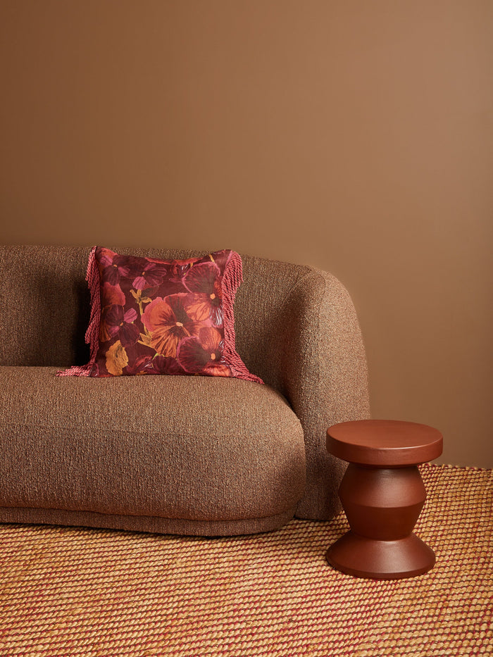 Wild Pansy Dark Cerise Cushion - 50cm