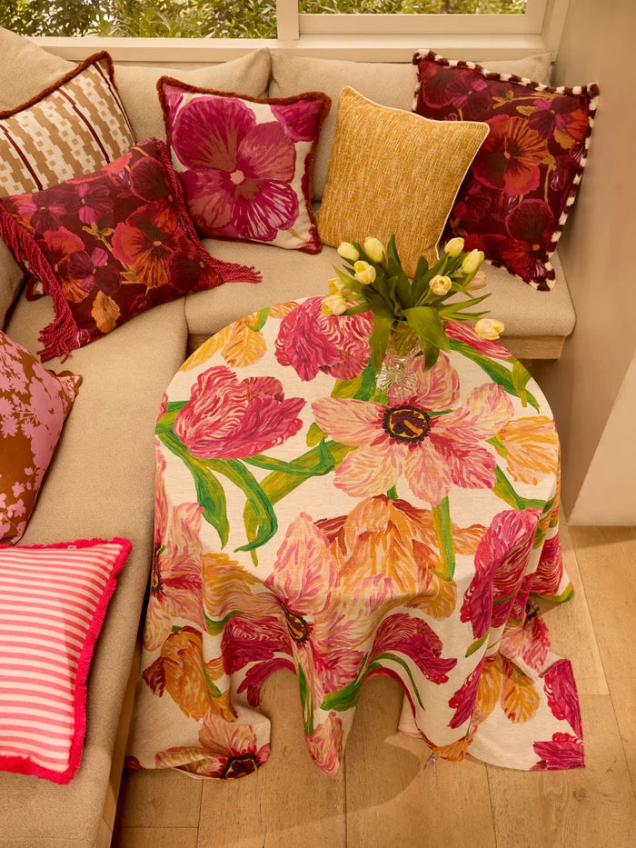 Wild Pansy Dark Cerise Cushion - 50cm