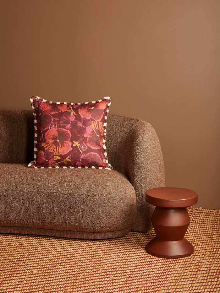 Wild Pansy Dark Cerise Cushion - 60cm