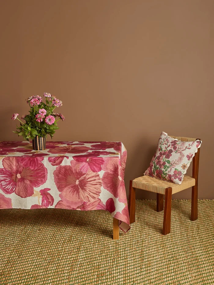 Wild Pansy Pink Tablecloth - Large