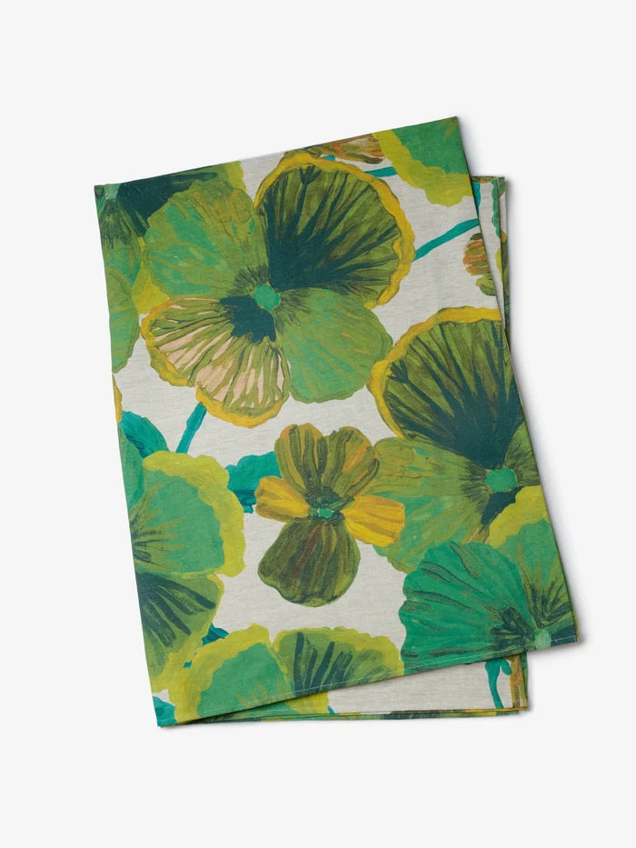 Wild Pansy Verde Tablecloth - Large