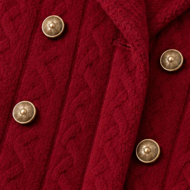 Wintelle – Textured Double-Breasted Winter Coat