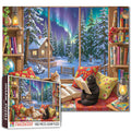 Winter Reading Cats Jigsaw Puzzle