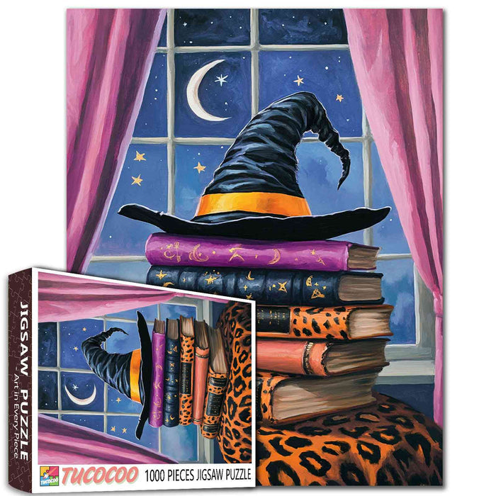 Witch Hat and Spell Books Jigsaw Puzzle