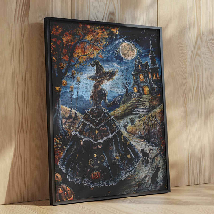 Witch Moonlit Mansion Path Jigsaw Puzzle