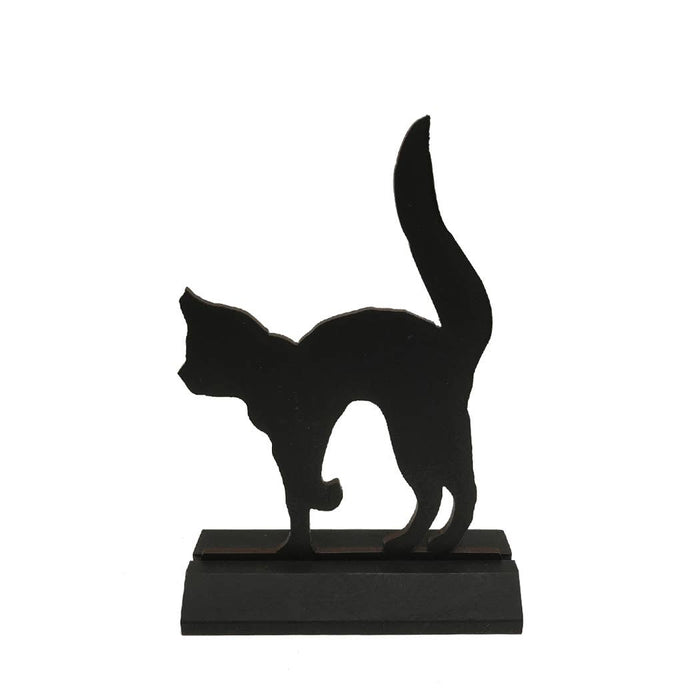 Wooden "Black Cat" Silhouette Halloween Tabletop Decor